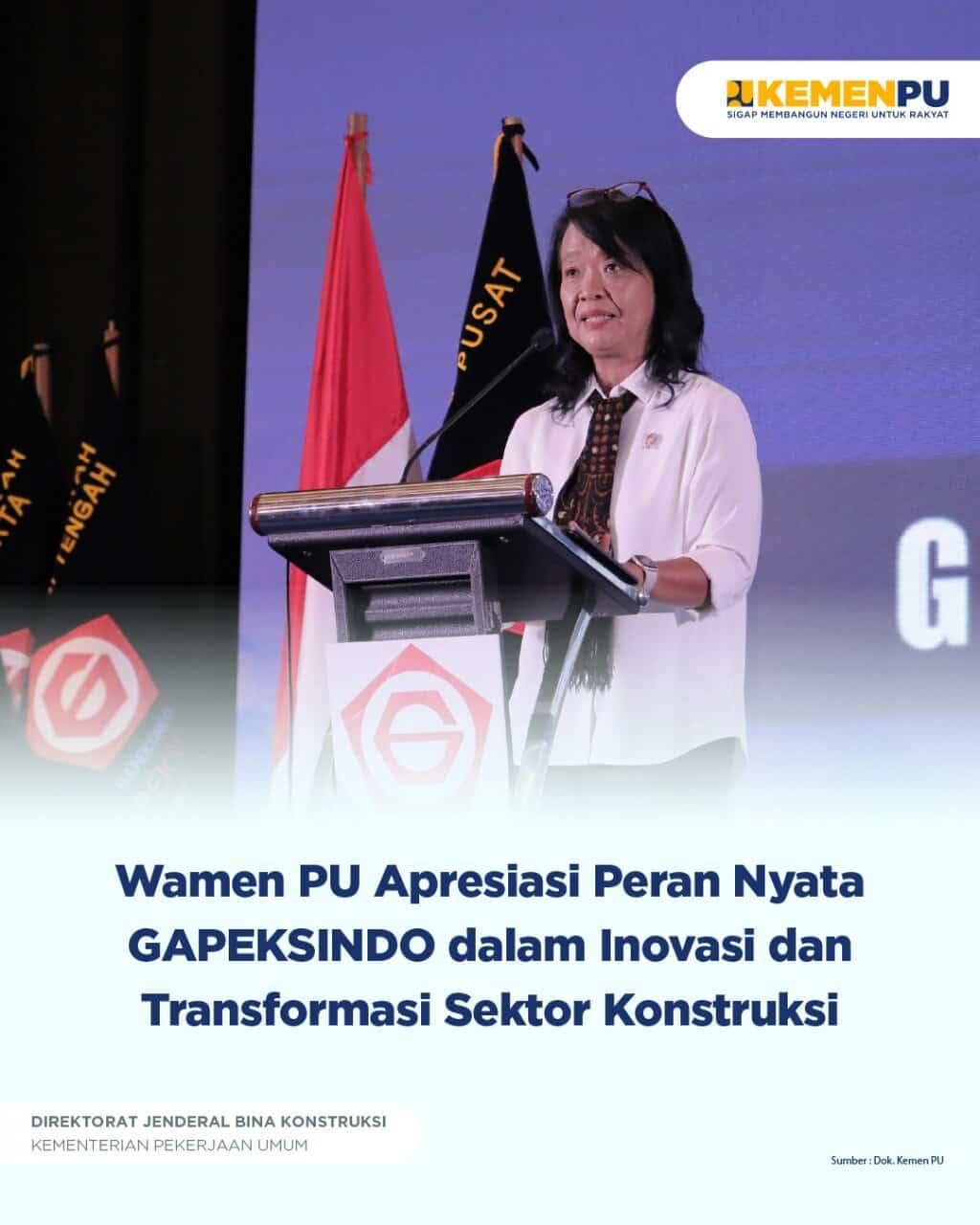 Wamen PU Apresiasi Peran Nyata GAPEKSINDO dalam Inovasi dan Transformasi Sektor Konstruksi